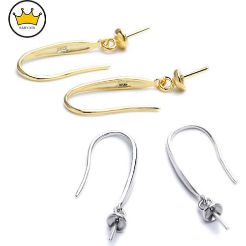 1 Pairs 925 Silver Ear Hook Earring Pendant Earrings Accessories Ear Pin DIY Handmade Earring Jewelry Making Findings