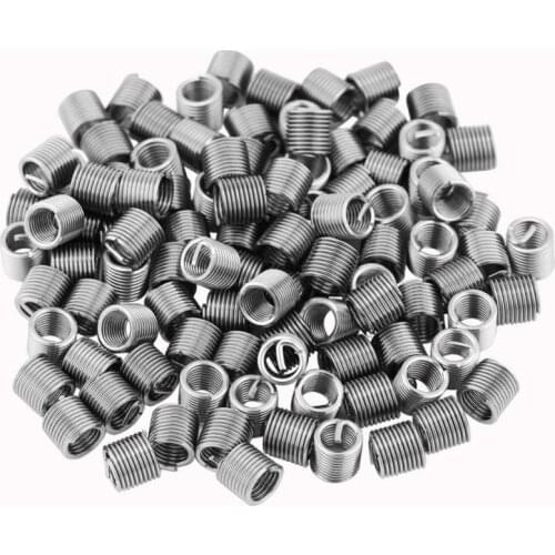 10Pcs 304 Stainless Steel Wire Screw Sleeve Helical Thread Repair Insert Assortment Kit Wire Thread Inserts M6 x 1mm x 2.5D
