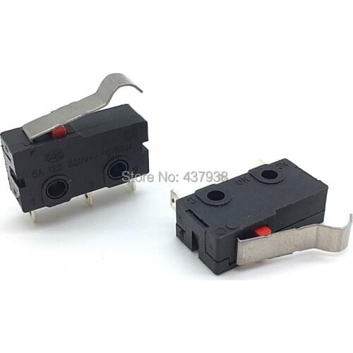10pcs Limited Switch 3 Pin NO NC 5A 250VAC Micro Switch KW12 ARC Lever Handle Length 16mm