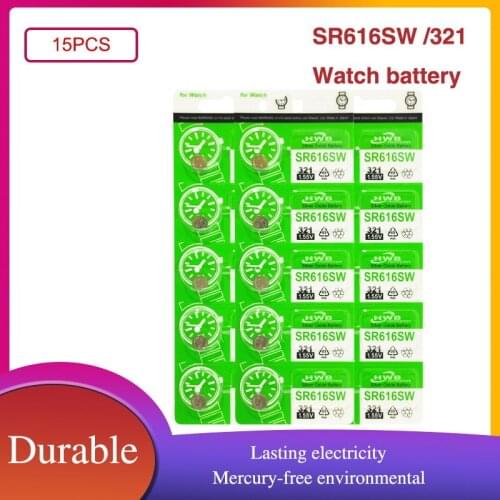 15PCS 321 SR616SW SR616 1.55V Silver Oxide Battery For Watch Calculator Toys Button Cell Coin MADE IN JAPAN