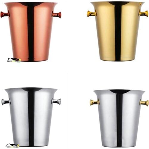 5L Stainless Steel Ice Bucket Wine Champagne Wine Chiller Wine Bottle Cooler Champagne Beer Chiller Ice Barrel Barware