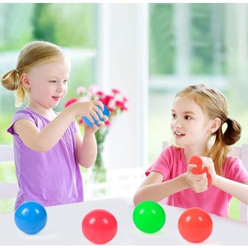 4.5CM 4pc Stick Wall Ball Glowing Globbles Squash Sticky Target Balls Decompression Throw Fidget Toy Kids Gift Novelty Stress