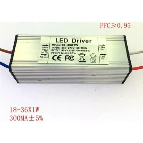 85-277V 300mA 350mA 6-10x1w 12-20x1w 18-36x1W Lighting Transformer LED Driver Adapter Power Supply