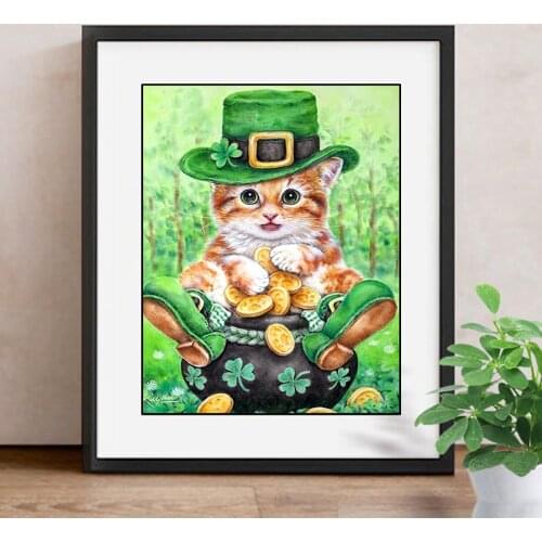 5D DIY Diamond Painting Cat Diamond Embroidery Animal Full Square Decoration Home Mosaic Picture Of Rhinestone Girl Hobby