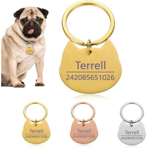 Anti-lost Free Engraving Pet ID Tag Pet Cat Collar Accessories Dog Collar Personalized Collars Cat Tags Engraved Tel Name Tag
