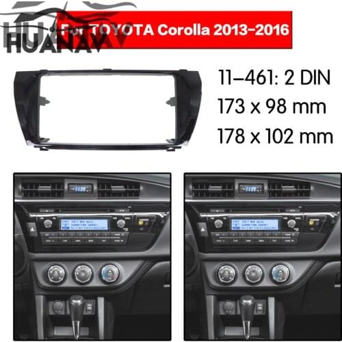 HUANAV Car Radio stereo Fitting Kit installation adapter fascia for2013-2016 Toyota Corolla/ Altis/ Levin (LHD, UV BLACK)
