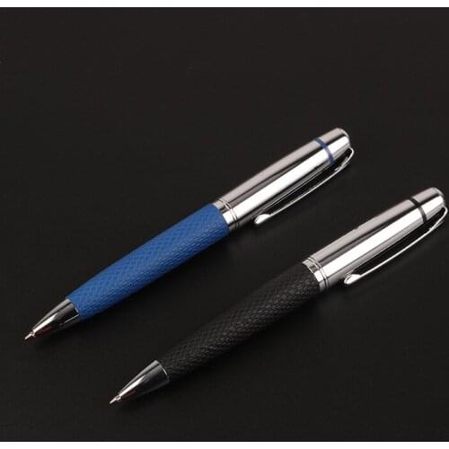 Seamless metal connection leather rotating ballpoint pen advertising gift pen customized LOGO