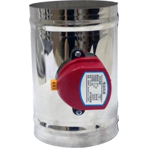 HVAC stainless steel air solenoid valve electric air duct motorized damper valve for ventilation pipe check valve 220V 12V 24V