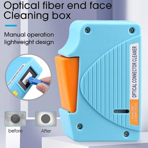 AUA-550 Fiber End Face Cleaning Box Fiber Wiping Tool Pigtail Cleaner Cassette Ftth Optic Fiber Cleaner Tools for SC/ST/FC/LC