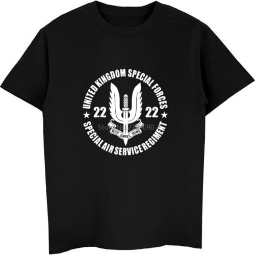 Casual Men Cotton T Shirt Sas Special Air Service British Special Force T-shirt Male Short Sleeve Shirt Cool Tees Tops Harajuku