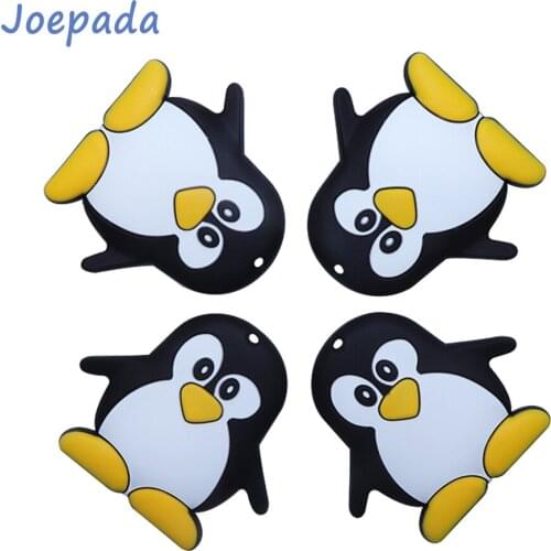 Joepada 1/5/10Pcs Cartoon Penguin Silicone Baby Teether For Baby Silicone Beads Teething Toys BPA Free Silicone Teething Beads