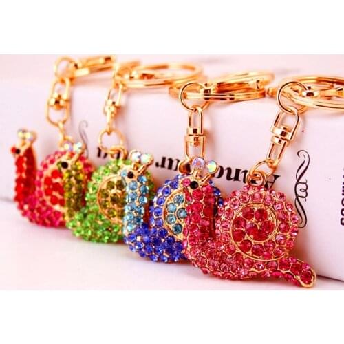Korean-Style Creative Cute Small Snail Car Key Ring Insect Animal Key Ring Metal Pendant Small Gift