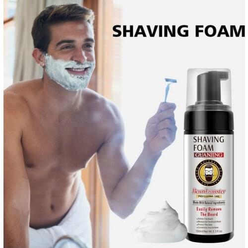 GUANJING 150ML Mens Shaving Cream Beard Cleaning Care Refreshing Skin Care Shaving Bubbles Moisturize Beard Root Protect Skin