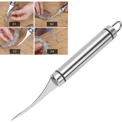 Multi-purpose Shrimp Line Shears Stainless Steel Food Scissors Shrimp Peeler Prawn Shells Remover for Home Kitchen
