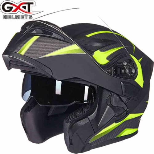 2017 New GXT dual lens Flip up motorcycle helmet full-cover flip up motorbike helmets wiht Anti-fog lens seasons size M L XL