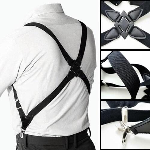 Mens Suspenders Adjustable Braces X Shape Suspender Clip-on Belt Straps Elastic Adult Suspensorio Apparel Accessories