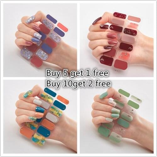 Full Cover Nail Stickers Nails Art Decoration Design Self Adhesive Nail Sticker Accesoires Nail Sticker for Party Decor Women