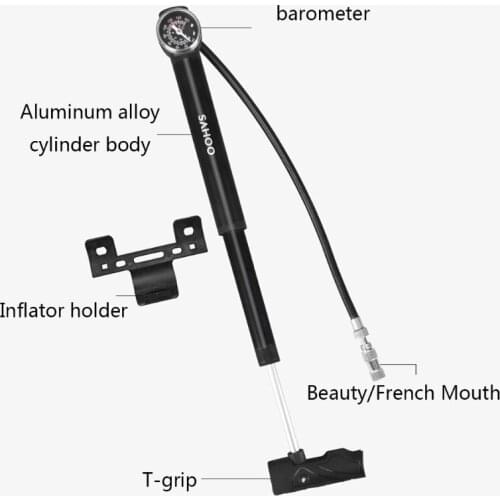High Pressure 160PSI-Bike Floor Pump - Presta Bike Pump Automatically Switches to Schrader - Bicycle Pump