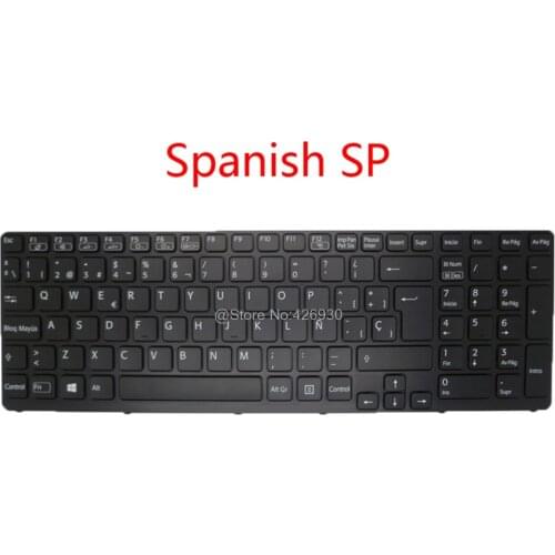 Laptop SP FR GR UK Keyboard For SONY SVE151 SVE17 149162611ES 149162411FR 149162211DE 149162111GB Spanish French Germany new