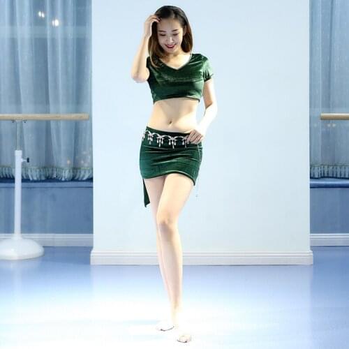Belly dancing clothes women adult training clothes dance clothes short skirt suit Oriental Dance uniforms 2 pcs skirt set 100