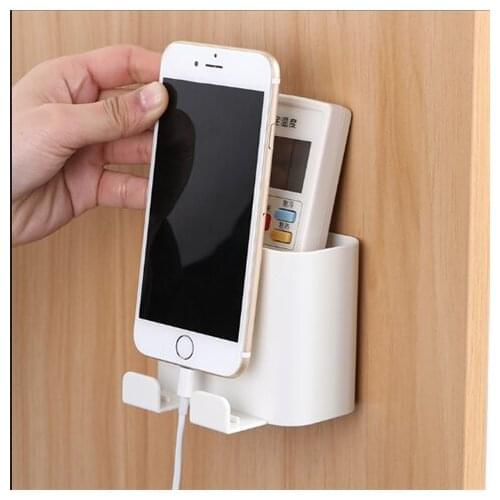 Plastic Wall Mounted Organizer Storage Box Remote Control Air Conditioner Stand Holder Hotel Office Home Storage Organization