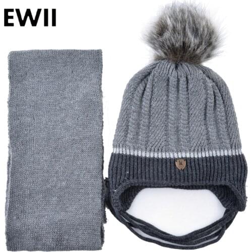 2018 Girls winter hats for kids knitted beanies caps children brand thick warm hat skullies boys casual pompom cap bonnet