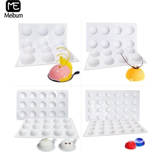 Meibum 4 Style Hemisphere Shape Silicone Mold DIY Muffin Chocolate Cake Mould Mousse Dessert Pastry Modle Kitchen Baking Tools