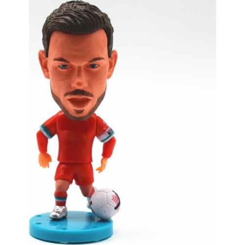 Soccerwe 2.55" Height Soccer Dolls LIV 14# Henderson Figures 2021 Red Action Movable Base Ball