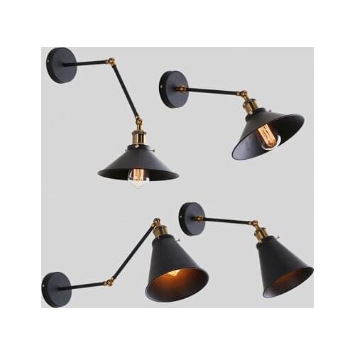 Ways, wrought iron wall lamp Radial telescopic folding study of bedroom the head of a bed wall lamp in the living room
