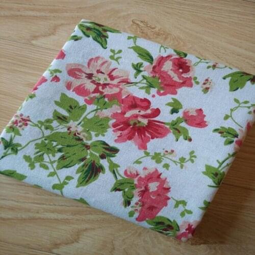 Burlap canvas Cotton Fabric printing Floral cotton linen fabric for DIY sofa curtain tablecloth home decor cotton fabric