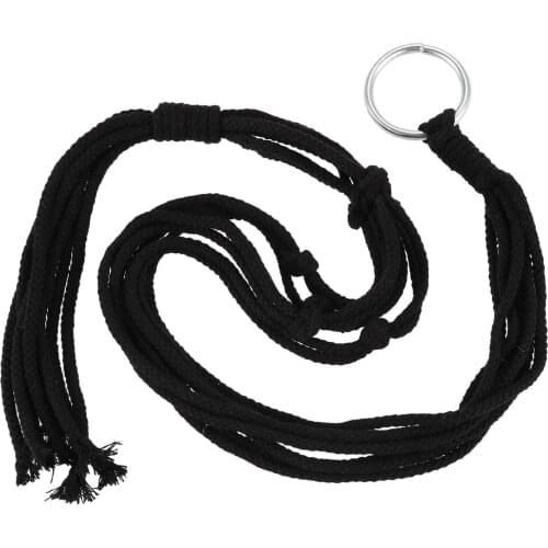 Hot Sale Handmade Natural Cotton rope Macrame Cord Plant Hanger Braided Hanging Basket, 92Cm Black