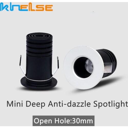 Mini Recessed LED Deep Anti-glare Downlight 3W Under Wine Cabinet Closet Cafe Bar Living Room Ceiling Spot Lighting With Driver