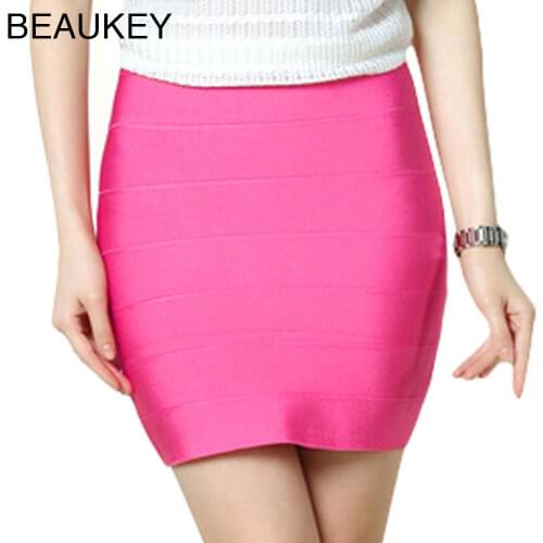 High Waist 2015 New Skirts Women Pencil Sexy Mini Bandage Skirt Horizontal Orbit Pink Red Black Purple