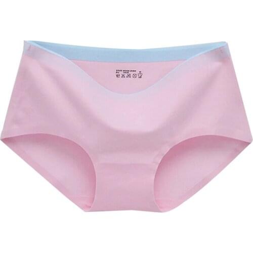Women Cotton No Trace Ladies Panties Color Matching Waist Hip Breathable Sexy Seamless Cotton Briefs New