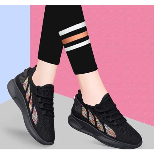 New Autumn Women Flats Shoes Casual Lace-up Mesh Sport Shoes Flat Platform Cozy Breathable Runninng Sneakers