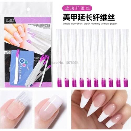 1000pack Fiberglass Nail Extension Glass Fibernails Fiber Nail Silk Extension Set False Nail Acrylic Tips Nail Forms Salon