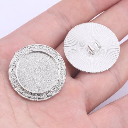 5pcs 20mm Cabochon Base Setting Blanks Hair Pin Bezel Blank Trays Diy For Hair Jewerly Craft