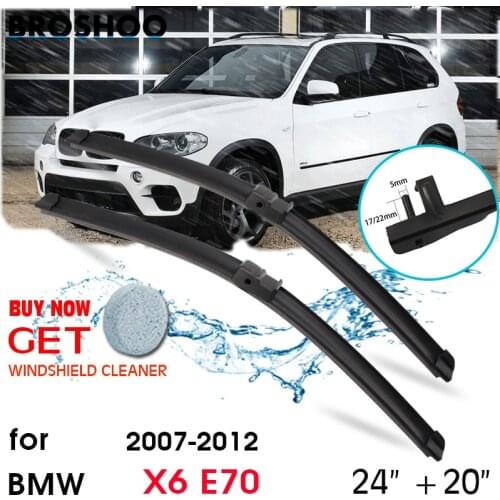Car Wiper Blade Front Window Windscreen Windshield Wipers Blades Side Pin Auto Accessories For BMW X6 E70 24"+20" 2007-2012