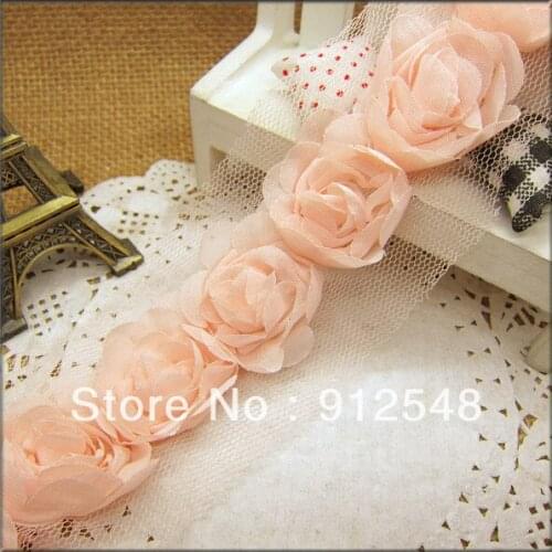 Free shipping,chiffon flower lace,flower lace,garment accessories floral decoration,DIY style,1033-2