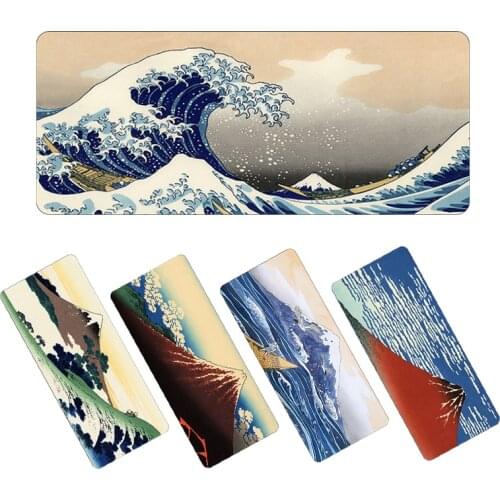 Large Gaming Mouse Pad Japan The Great Wave of Kanagawa Computer MousePad Gamer Rubber XL Speed Notebook Keyboard Desk Mat