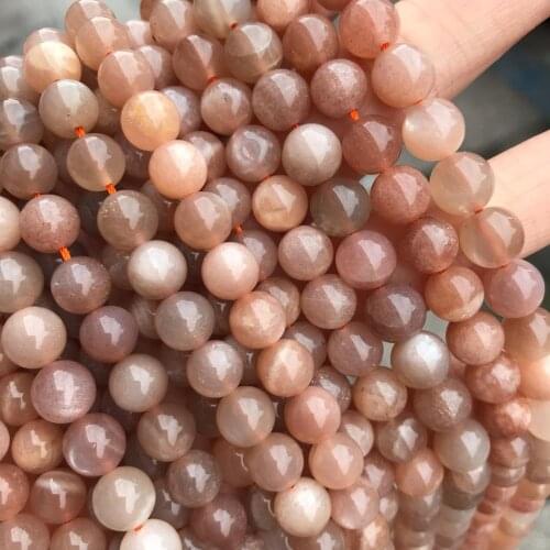 AAAAA Natural Sun Stone Beads Round Loose 15" Semi Preicous Strand 6 8 10 12 MM Beads for Jewelry Making DIY Bra