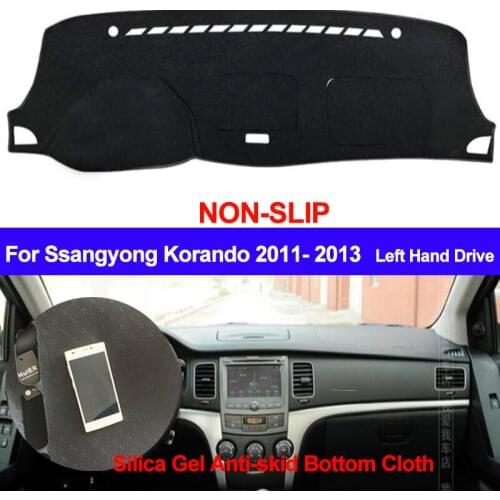 TAIJS Dashboard Cover DashMat Silicone For Ssangyong Korando 2011 2012 2013 Auto Dash Mat Non-Slip Sun Shade Dash Board Cover