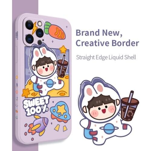 Milk Tea Girl Pattern Phone Case For iPhone 12 Pro Max 11 X XS XR XSMAX SE2020 8 8Plus 7 7Plus 6 6S Plus Cover