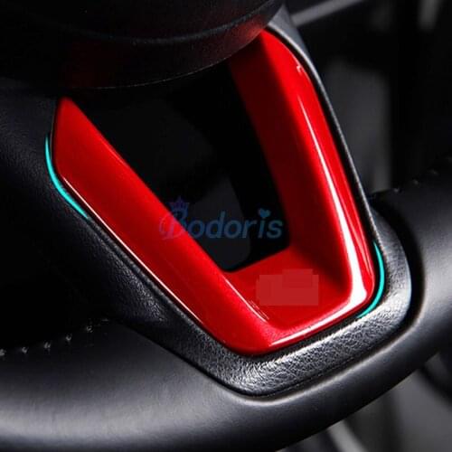 For Mazda CX-5 CX5 2017 2018 2019 Red Color Interior Accessories Steering Wheel Decorative Panel Sticker Auto Car Accessories