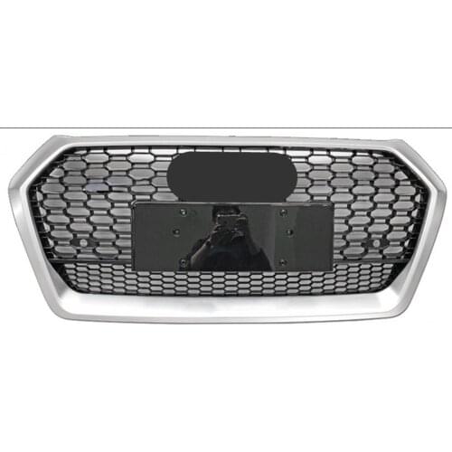 For RSQ5 Style Front Sport Hex Mesh Honeycomb Cover Silver Frame for audi Q5 L 2018-2019 auto parts