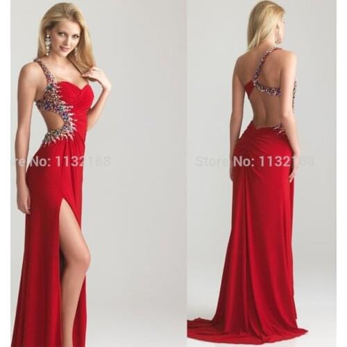 Affordable Sexy Backless Red Sweetheart A-line Chiffon Prom dresses floor length,cheap 2016 formal evening dresses gowns,hot new