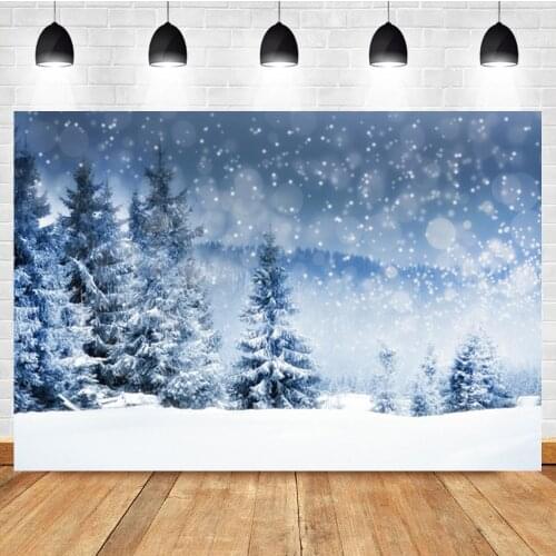 Laeacco Christmas Winter Snowflake Forest Snow Scene Photographic Backdrop Photo Photography Background For Photo Studio