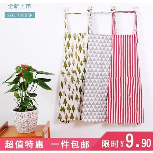 Cotton and linen sleeveless cooking original apron kitchen home cooking baking uniform size overalls blouse adult
