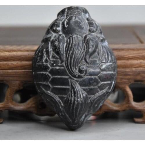 Hongshan culture archaize black iron meteorite mythical wild animal statue