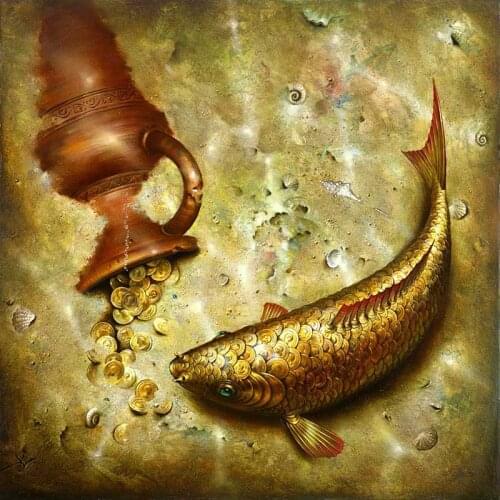 Kexinzu 5D Diy Full Round Square Stone Drill Diamond Painting Goldfish money jar Cross Stitch Mosaic Diamond Embroidery Gift 225